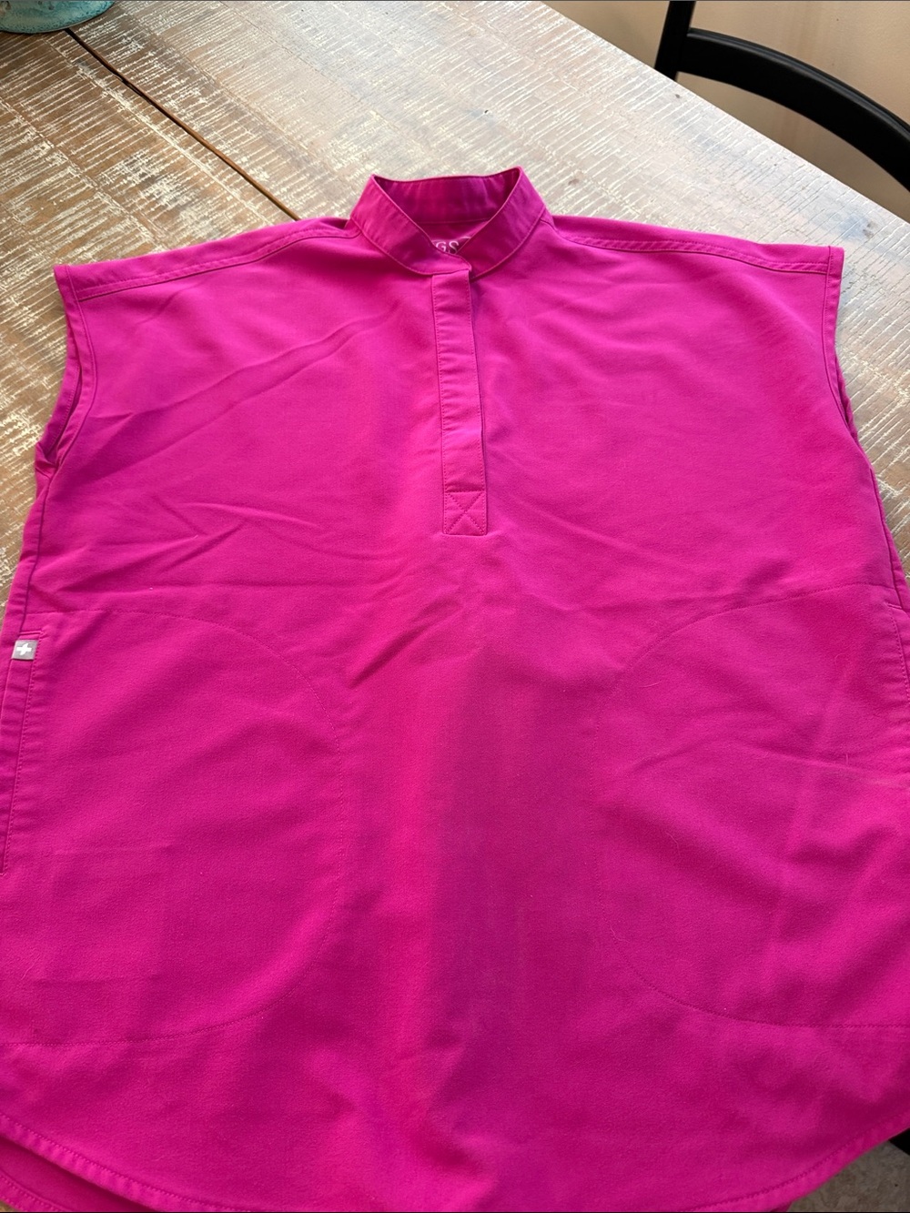 Figs Sleeveless Mock Neck Tunic in Fuchsia